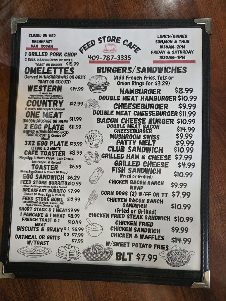 The Feed Store Cafe BREAKFAST Menu image 2